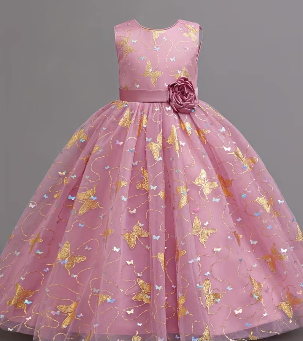 Pink flower Girl dress